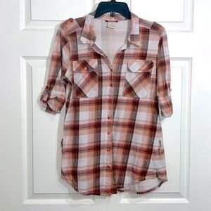 Unionbay women’s button down flannel - plaid - size XL